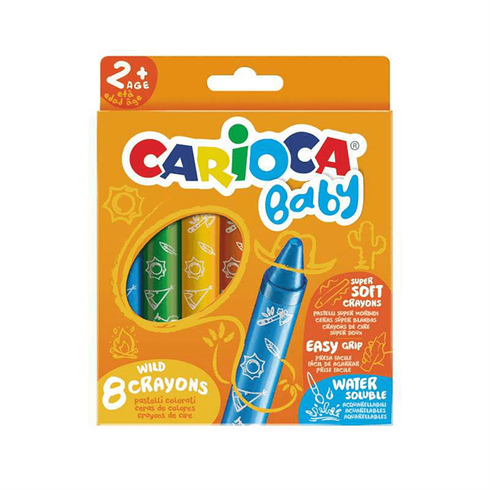 Carioca Jumbo Elleri Kirletmeyen Yumuşak Pastel Boya Kalemi 8'li +2 yaş 