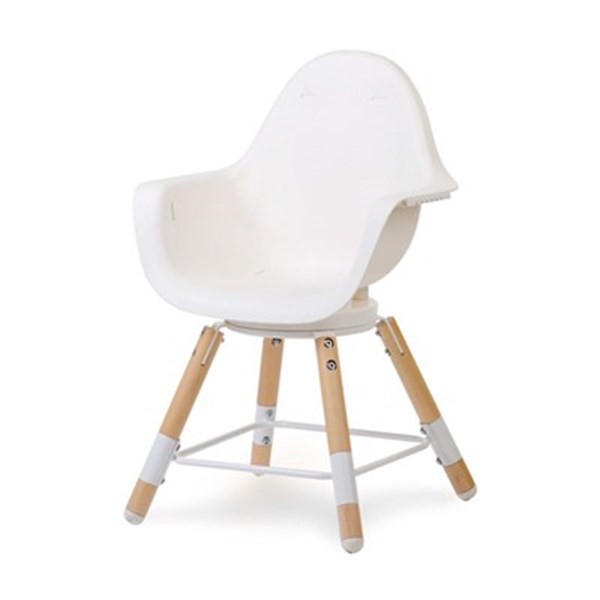 Evolu 180° Mama Sandalyesi, Naturel / Beyaz + Ön tepsi + Silikon Mat