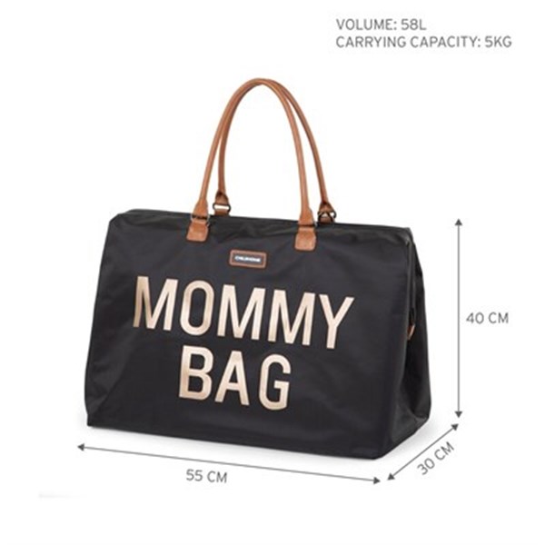 Mommy Bag, Anne Bebek Bakım Çantası, Siyah & Gold