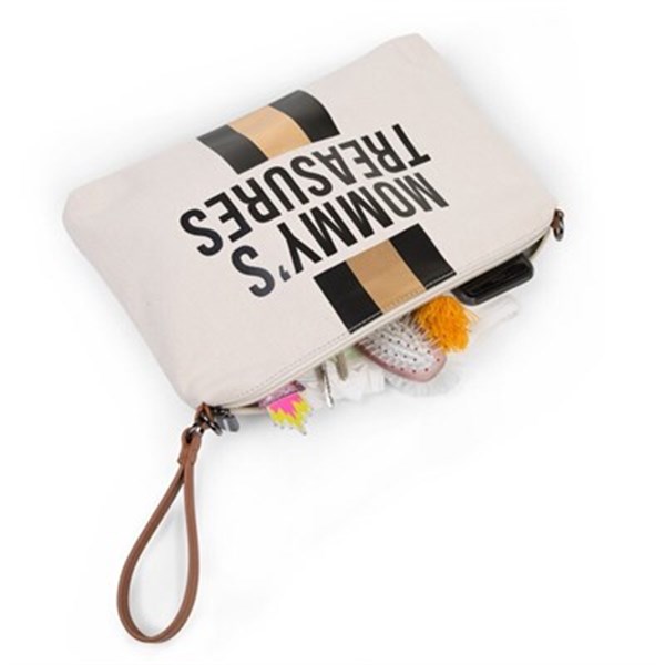 Mommy Treasures Black&Gold Stripes Clutch