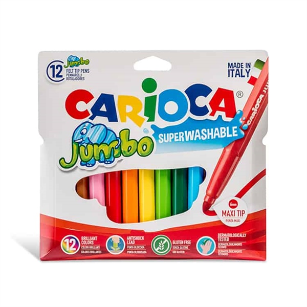 Carioca Kalın Keçeli Kalem Jumbo 12'li 