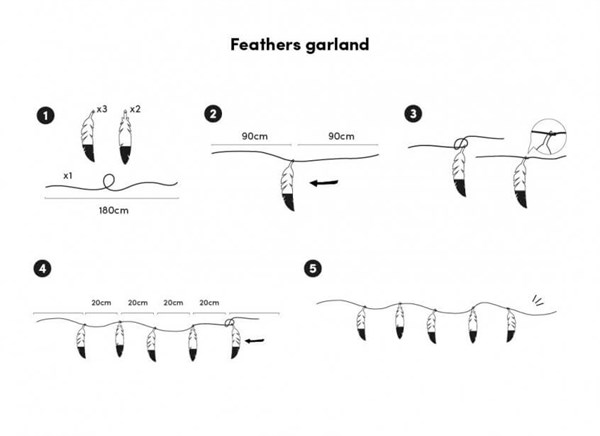 Garland Feather Siyah