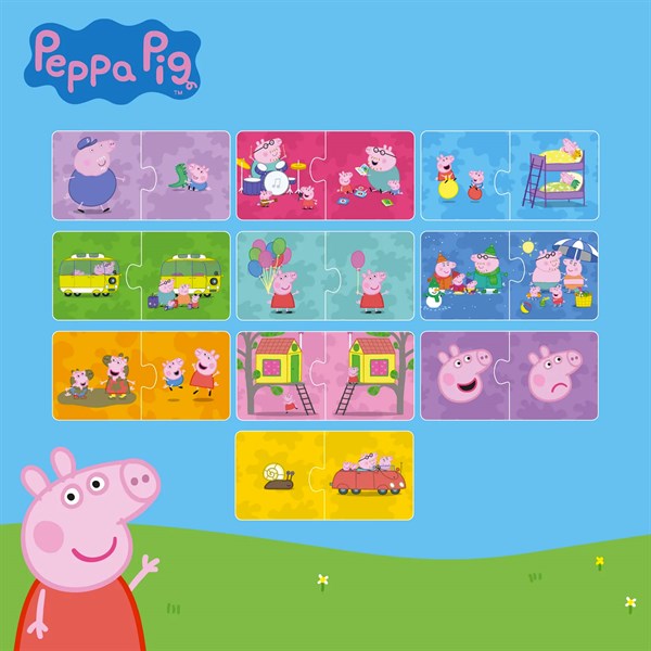 Peppa Pig - Puzzle Duo: Opposites - 2 Parçalı Sayılar Yapboz